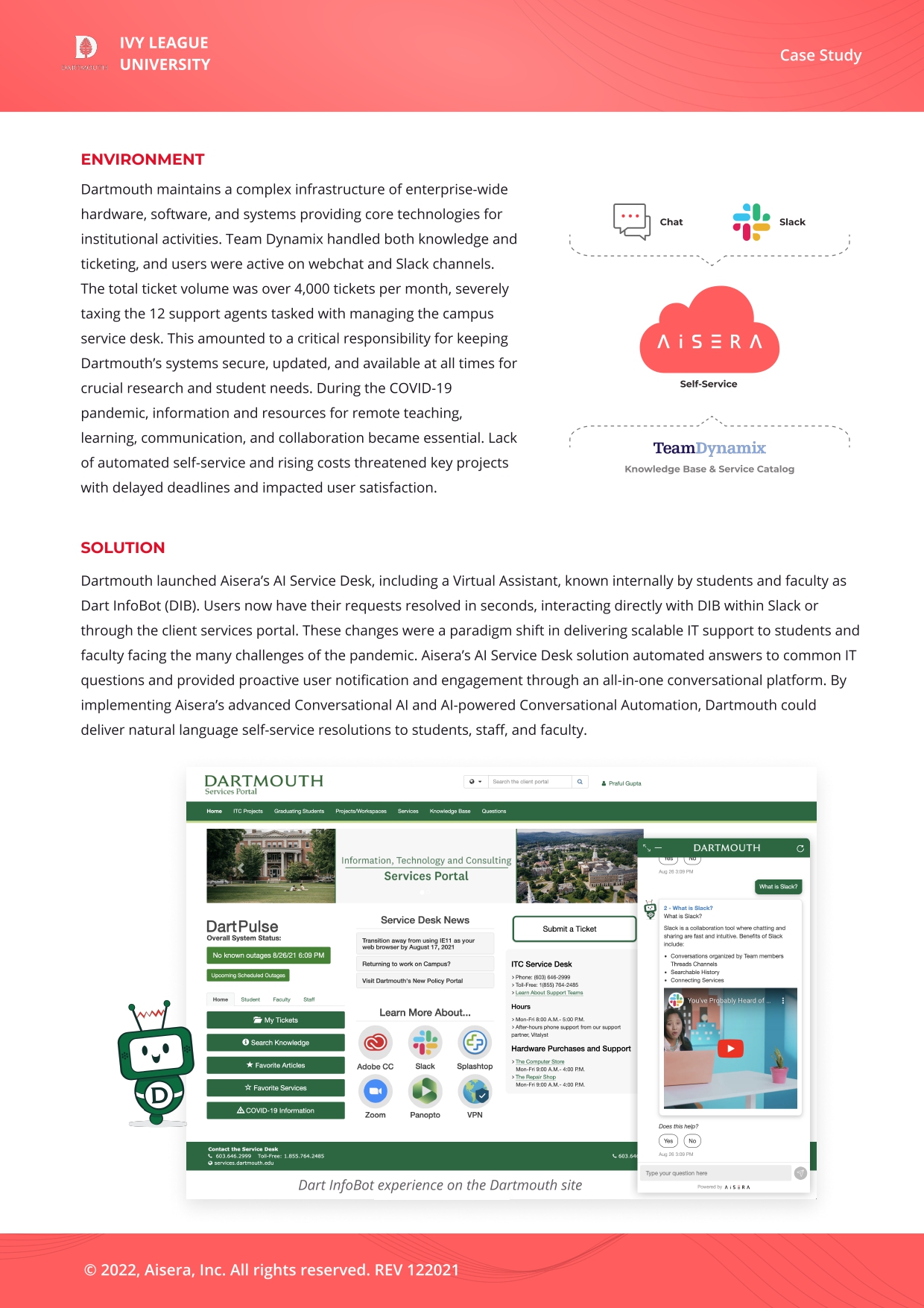 Dartmouth Case Study AI Service Desk