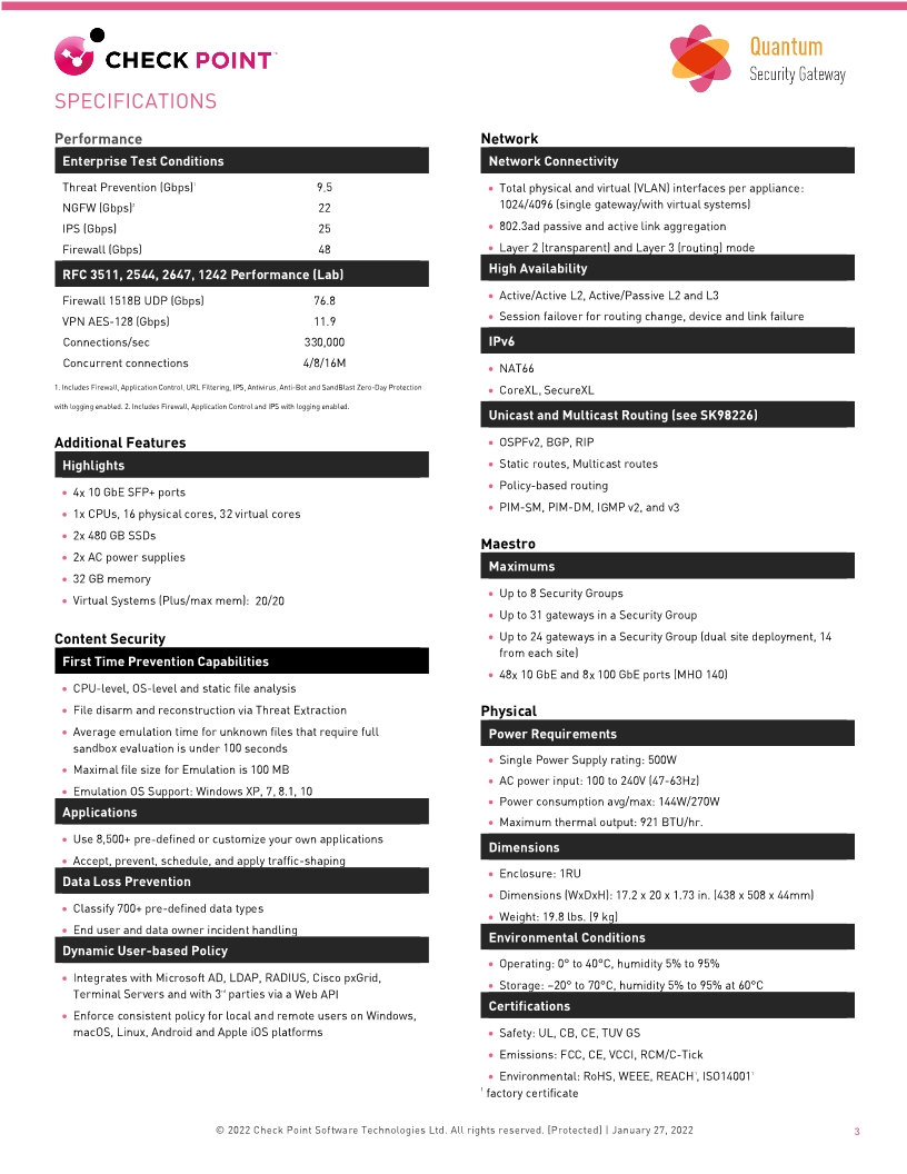 Check Point 7000HS Maestro Security Gateway