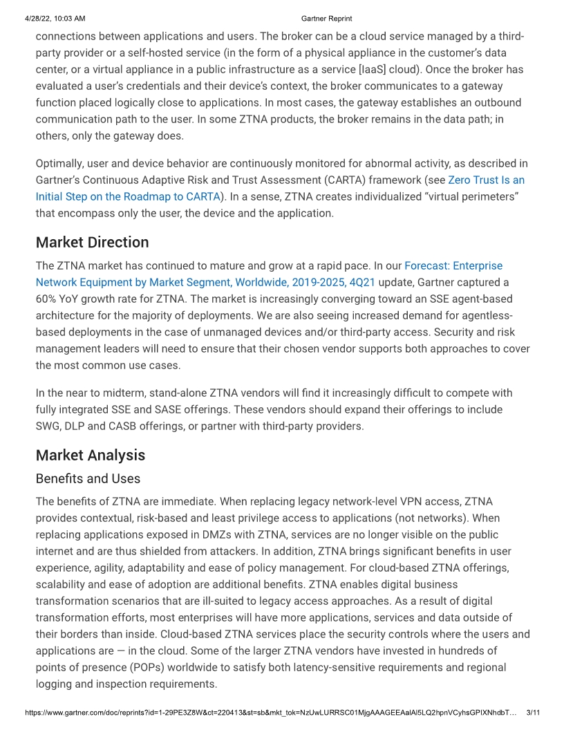 Gartner Market Guide for Zero Trust Network Access